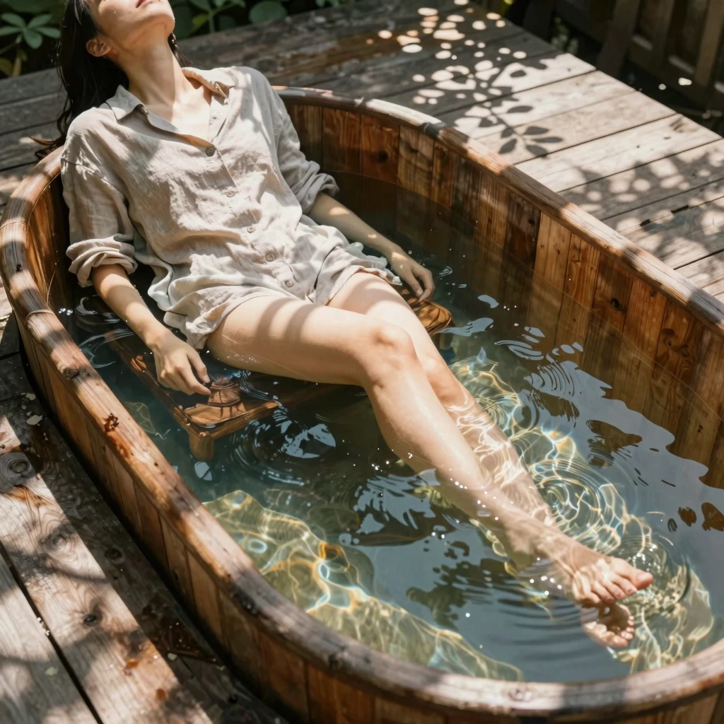 Rolig vannflate med mykt lys og speilinger